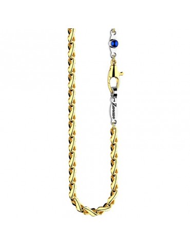 Zancan Men's Necklace - Insignia Gold in 18K Yellow Gold with 0.24 ct Blue Sapphire - 0