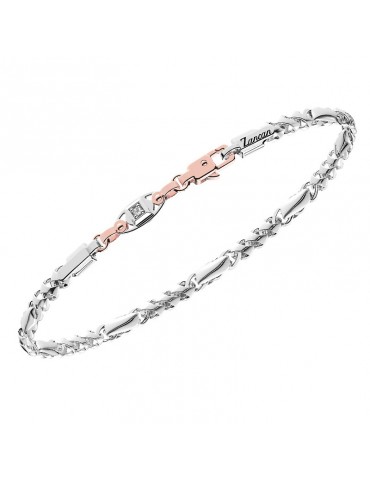 Bracciale Zancan da Uomo - Insignia Gold - Oro Bianco - Diamanti 0,03 ct