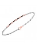 Zancan Men's Bracelet - Insignia Gold in 18K White Gold with 0.07 ct Black Diamonds - 0
