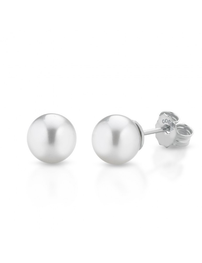Coscia Earrings - in 18K White Gold with Akoya Pearls 7,5-8mm - 0