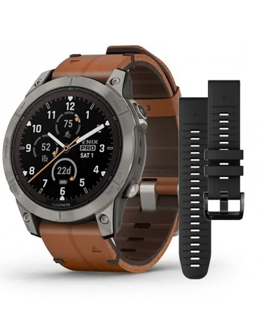 Garmin Smartwatch Watch - Fēnix® 7 Pro - Sapphire Solar Edition 47mm with Double Strap - 0