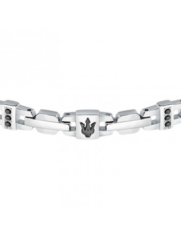 Maserati Bracelet - Iconic - Steel - Black Crystals - JM423AVD17 2