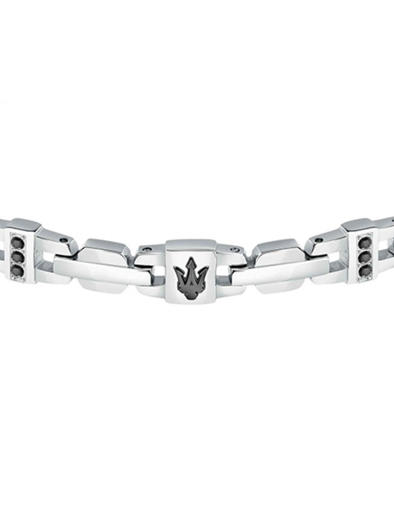Maserati Bracelet - Iconic - Steel - Black Crystals - JM423AVD17