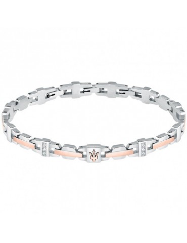 Maserati Bracelet - Iconic - Steel - Rose Gold-Crystals-JM423AVD18