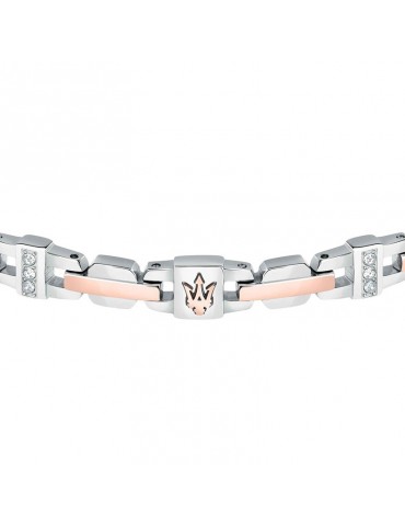Maserati Bracelet - Iconic - Steel - Rose Gold-Crystals-JM423AVD18 2