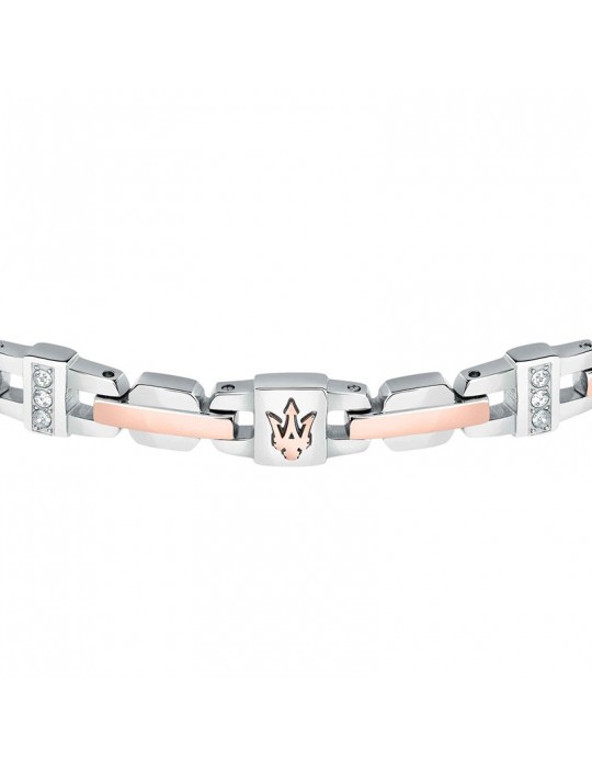 Maserati Bracelet - Iconic - Steel - Rose Gold-Crystals-JM423AVD18