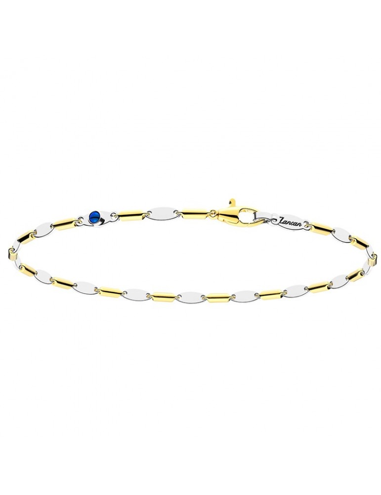 Zancan Bracelet - Insignia Gold in 18K Yellow Gold and 18K White Gold with 0.24 ct Blue Sapphire - 0