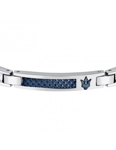Bracciale Maserati - Iconic - Acciaio-Barretta Centrale Blu-JM423AVD22 2