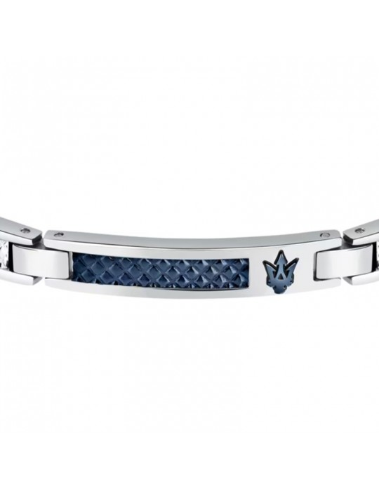 Bracciale Maserati - Iconic - Acciaio-Barretta Centrale Blu-JM423AVD22