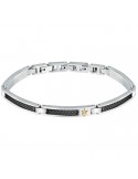 Bracciale Maserati - Iconic - Acciaio - Maglie Nere - JM423AVD24