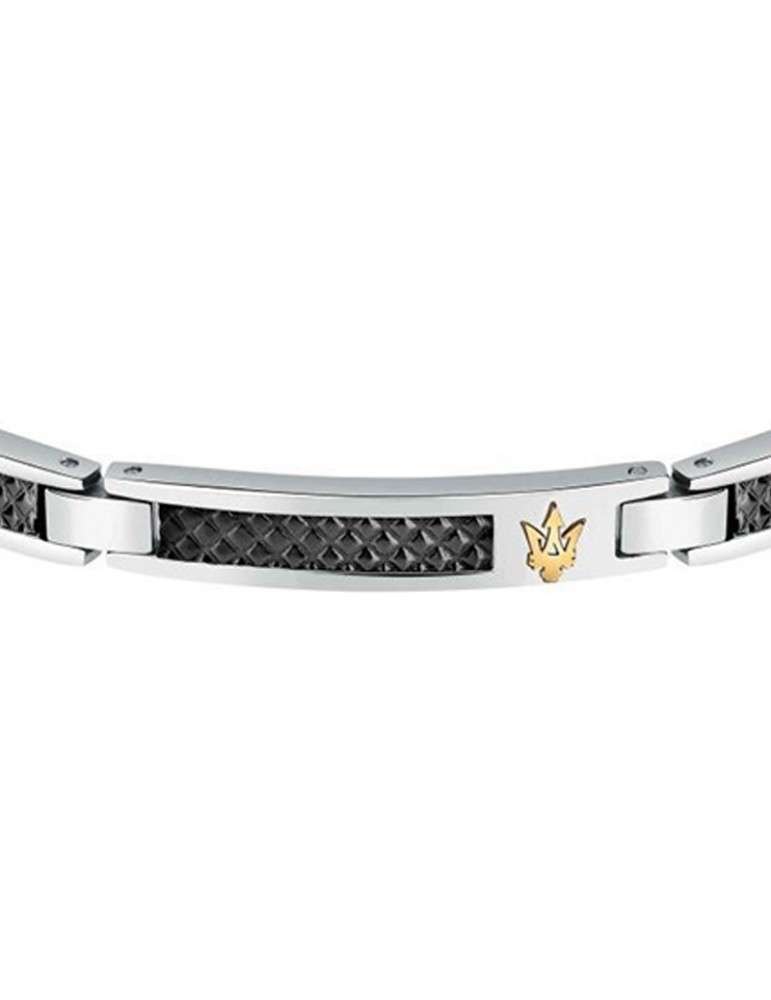 Bracciale Maserati - Iconic - Acciaio - Maglie Nere - JM423AVD24