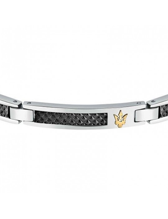 Bracciale Maserati - Iconic - Acciaio - Maglie Nere - JM423AVD24