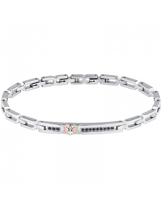 Bracciale Maserati - Iconic - Acciaio - Cristalli Neri - JM423AVD25