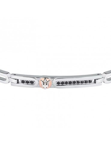 Maserati Bracelet - Iconic - Steel - Black Crystals - JM423AVD25 2