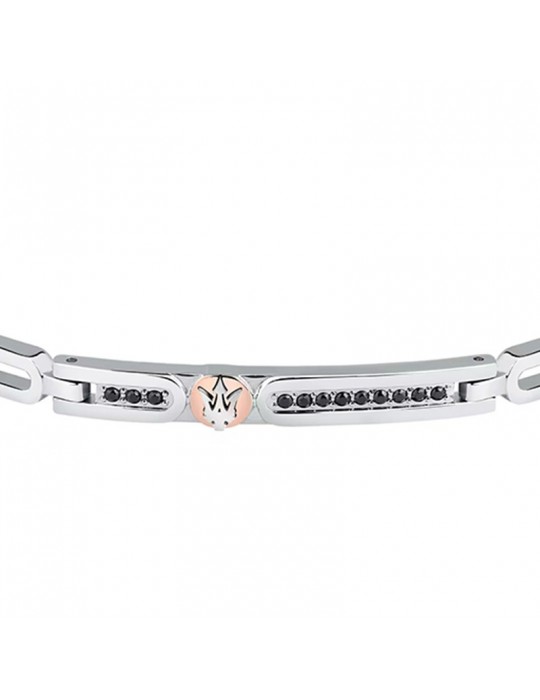 Bracciale Maserati - Iconic - Acciaio - Cristalli Neri - JM423AVD25