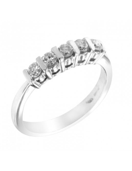 Salvini Ring - Veretta in 18K White Gold with Natural Diamonds 0.36 ct - 0