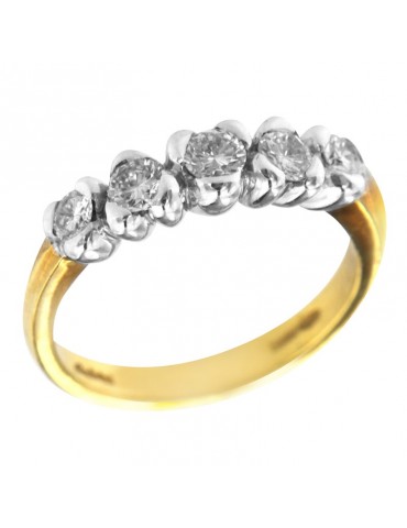 Salvini Ring - Veretta in 18K Yellow Gold with Natural Diamonds 0.61 ct - 0