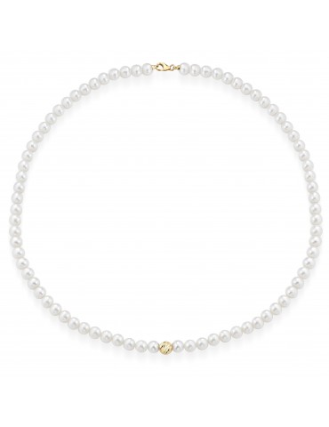 Collana Lelune - Perle Freshwater 4,5-5mm - Oro Giallo - LLNK013502