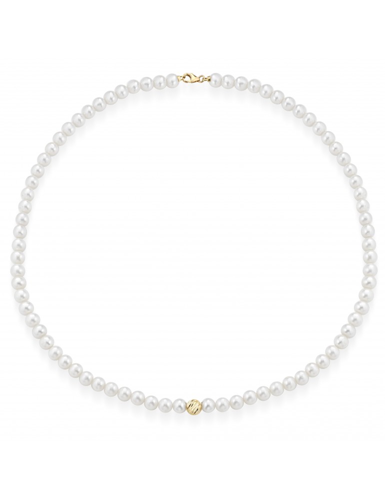 Collana Lelune - Perle Freshwater 4,5-5mm - Oro Giallo - LLNK013502