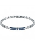 Bracciale Maserati - Iconic-Acciaio-Targa PVD Blu-Cristalli-JM423AVD27