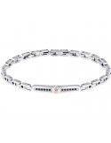 Maserati Bracelet - Iconic-Steel-Trident-Black Crystals-JM423AVD28