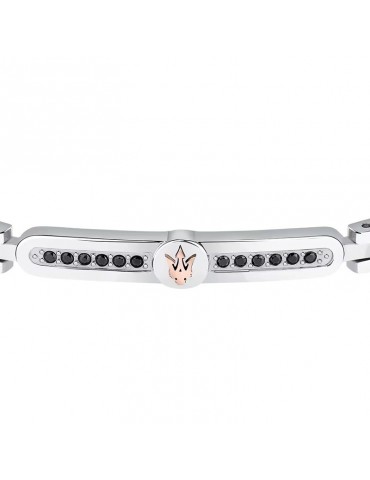 Bracciale Maserati - Iconic-Acciaio-Tridente-Cristalli Neri-JM423AVD28 2