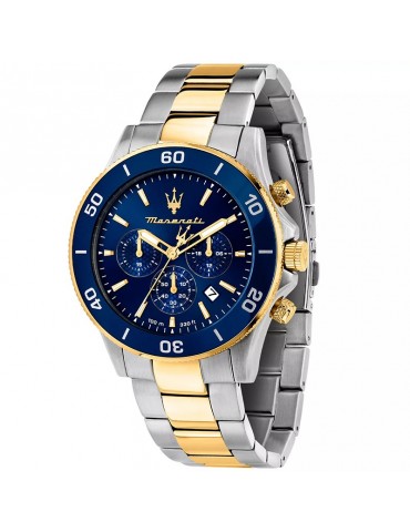 Maserati Watch - Competizione - Silver - Gold -43mm-Blue-R8873600006