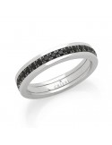 Crieri Veretta Ring - Always - 18 Kt White Gold - Black Diamonds-AETAWK060BLT150