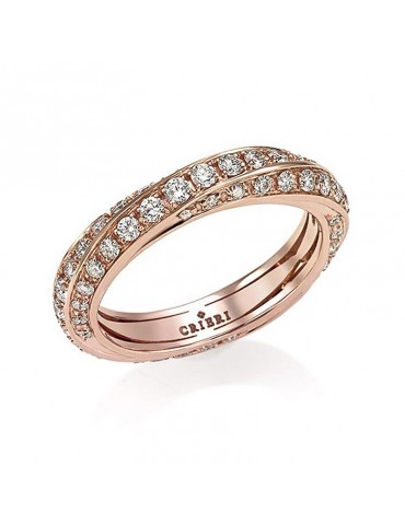 Anello Veretta Crieri - Futura - Oro Rosa 18 Ct - Diamanti Bianchi - AETFUK110WG3140