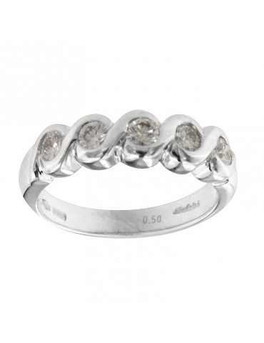 Salvini Ring - Veretta in 18K White Gold with Natural Diamonds 0.50 ct - 0 2