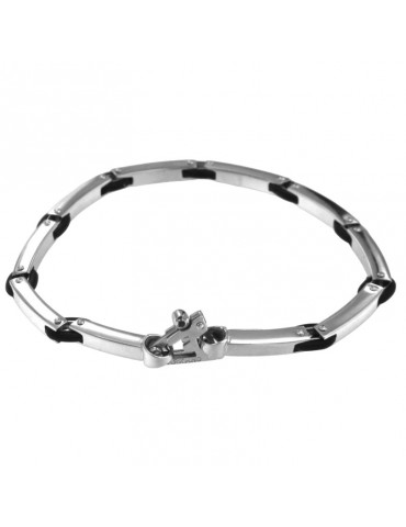 Bracciale Arkano - Oro Bianco 18 carati - Inserti - Caucciù - ABR1018BC 2