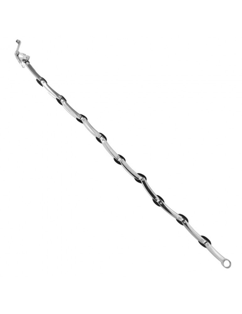 Bracciale Arkano - Oro Bianco 18 carati - Inserti - Caucciù - ABR1018BC