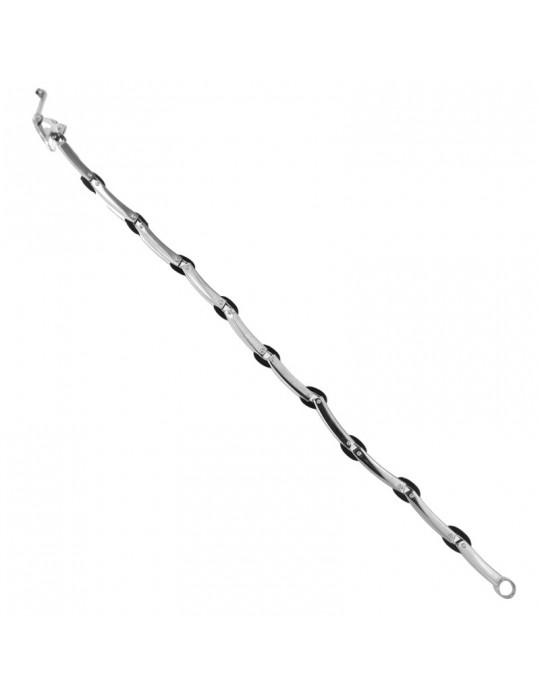 Bracciale Arkano - Oro Bianco 18 carati - Inserti - Caucciù - ABR1018BC