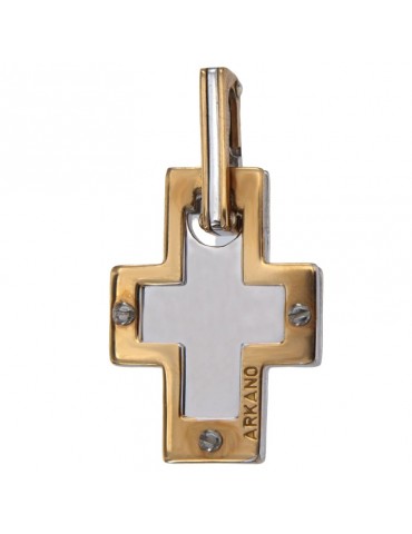 Pendente Arkano - Croce - Oro Bianco - Oro Rosa - Diamanti - APF1026BR 2