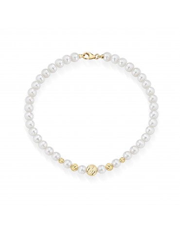 Bracciale Lelune - Perle Freshwater 4,5-5mm - Sfere - Oro - LLBR3012