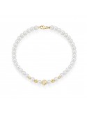 Lelune Starlight Bracelet - with 4,5-5mm Freshwater Pearls and 18K Yellow Gold Spheres - 0