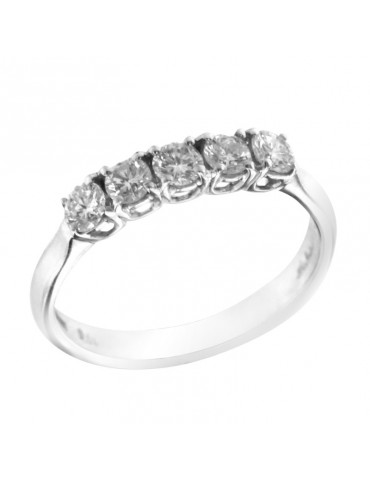 Salvini Ring - Veretta in 18K White Gold with Natural Diamonds 0.54 ct - 0