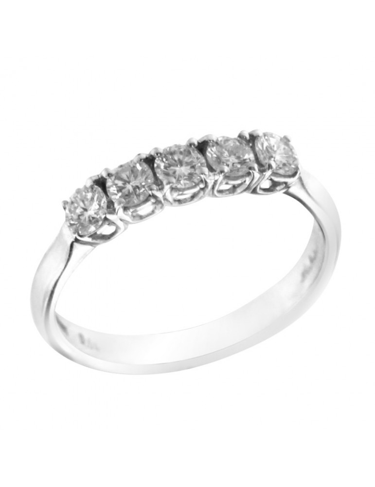 Salvini Ring - Veretta in 18K White Gold with Natural Diamonds 0.54 ct - 0