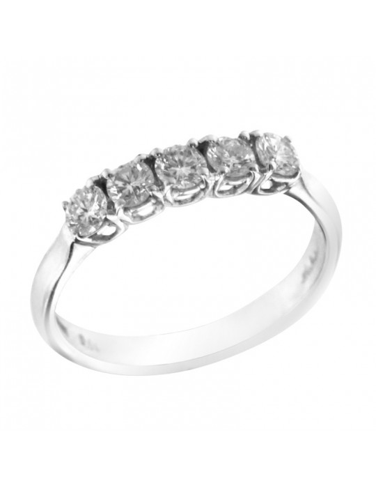 Salvini Ring - Veretta in 18K White Gold with Natural Diamonds 0.54 ct - 0