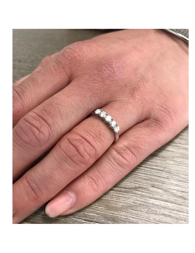 Anello Salvini - Veretta - Oro Bianco 18 carati - Diamanti Naturali 0,54 ct
