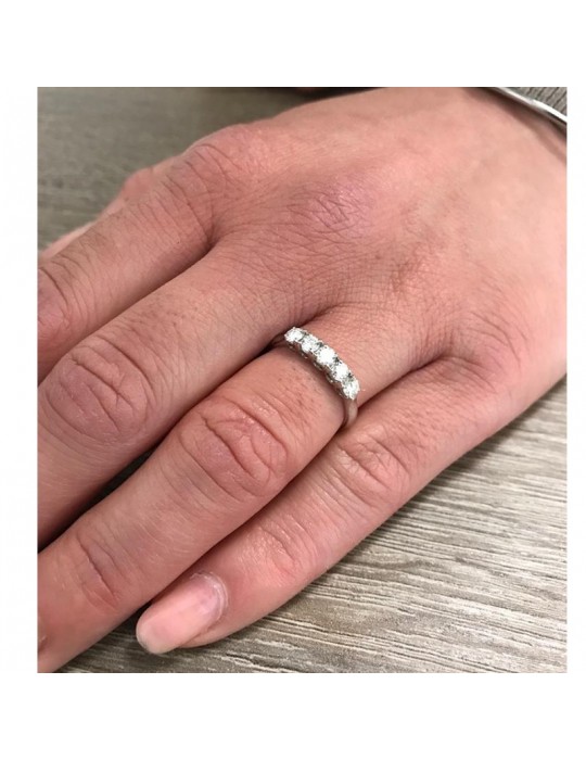 Salvini Ring - Veretta in 18K White Gold with Natural Diamonds 0.54 ct - 0