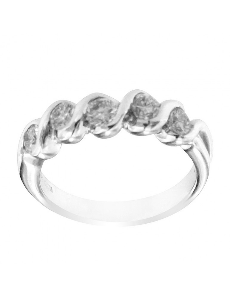 Salvini Ring - Veretta in 18K White Gold with Natural Diamonds 0.73 ct - 0