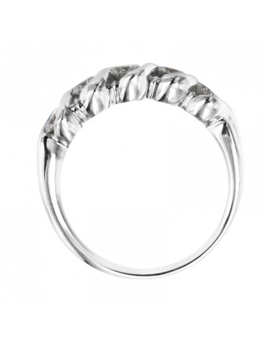 Salvini Ring - Veretta in 18K White Gold with Natural Diamonds 0.73 ct - 0