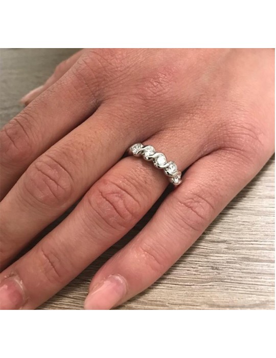 Anello Salvini - Veretta - Oro Bianco - Diamanti Naturali 0,73 ct