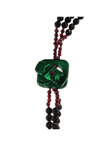 Collana Rajola Donna - Musa - Granato - Agata Verde - Malachite - 546792 2