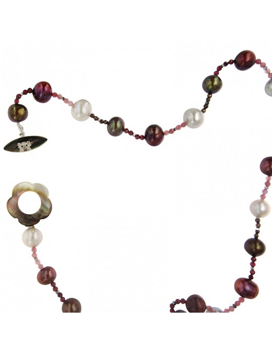 Collana Rajola - Cecilia - Madreperla - Perle Viola - Marroni-5468715C