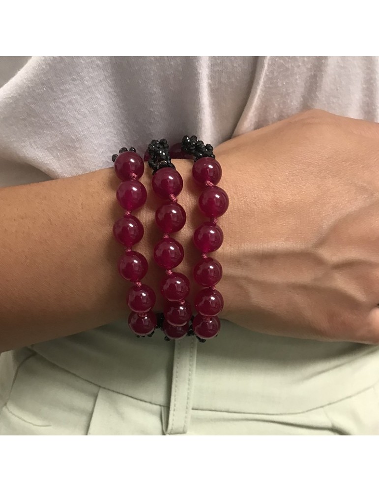 Bracciale Rajola - Diva - Giada Bordeaux - Spinelli Neri - 541813018J1