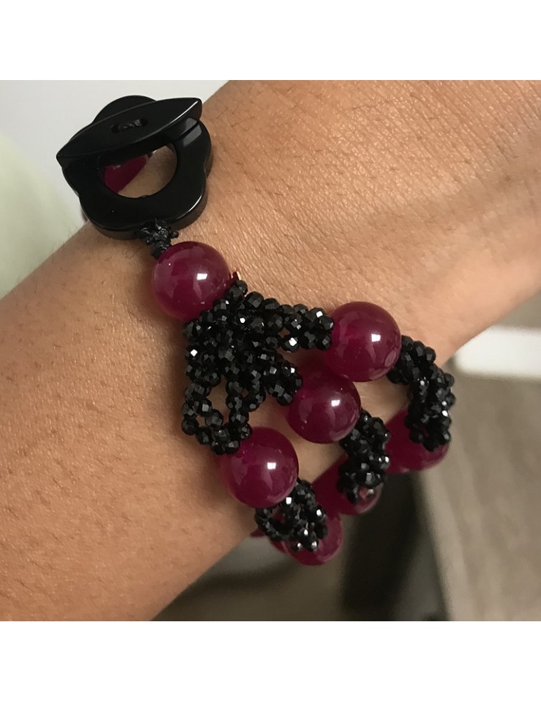 Bracciale Rajola - Diva - Giada Bordeaux - Spinelli Neri - 541813018J1