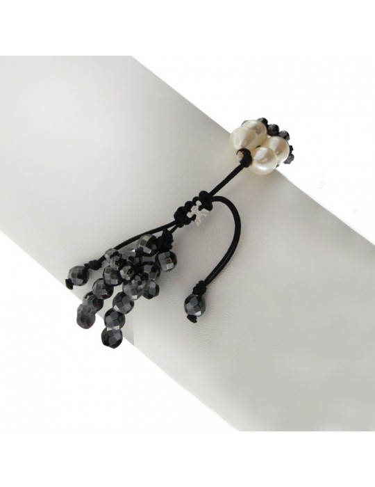 Rajola Bracelet - Capricci - Primrose-Hematite-White Pearls-B56886218N