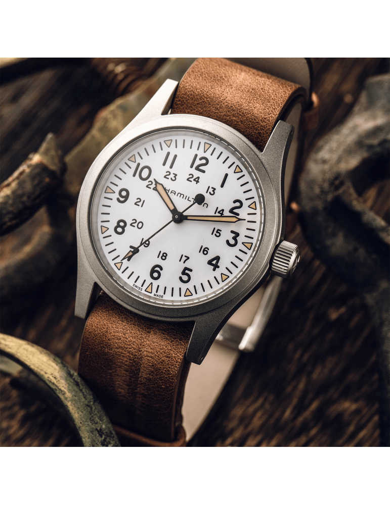 Hamilton Men's Watch - Khaki Field Mechanical 38mm Brown White - 0